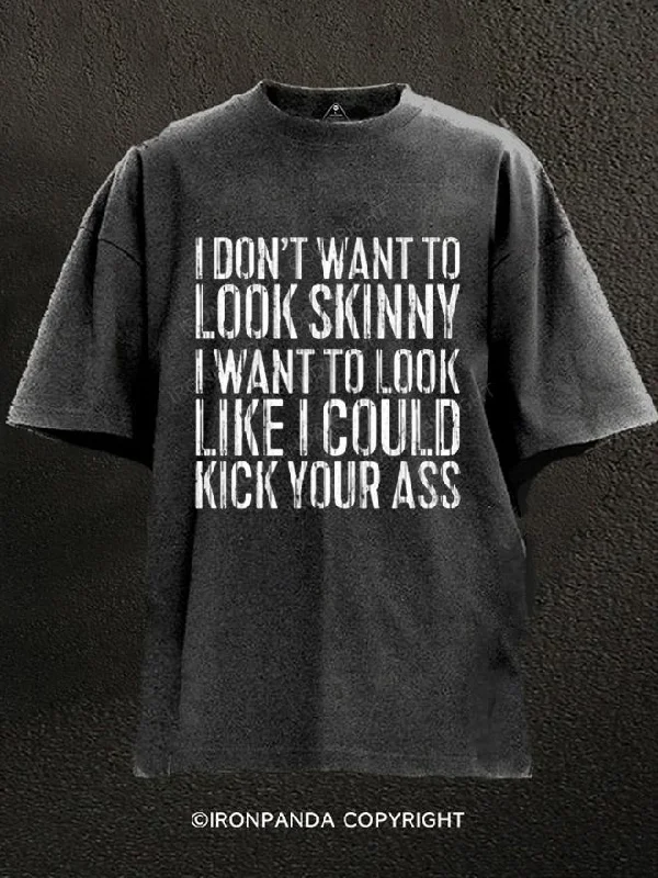 T-Shirt-Basketball-I Don't Want To Look Skinny Washed Gym Shirt