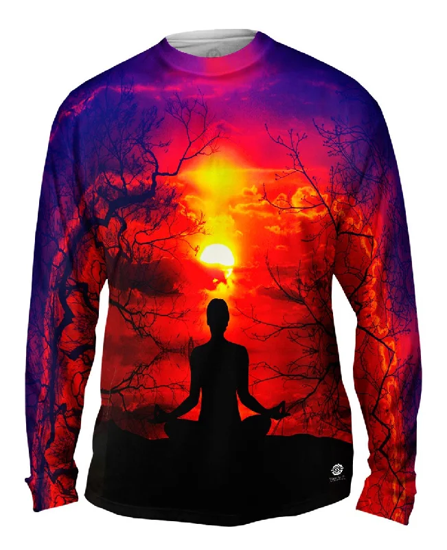 Long-Sleeve-Moisture-Wicking-Meditation Purple Sunset