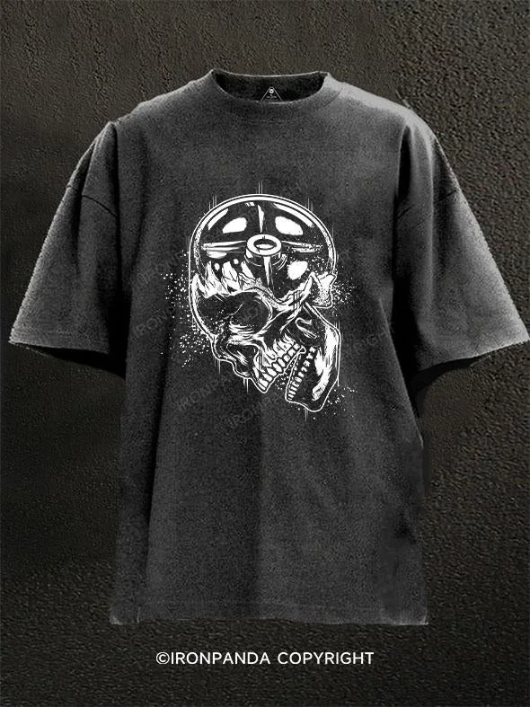 T-Shirt-Tie-Dye-Weight crushing skull Washed Gym Shirt