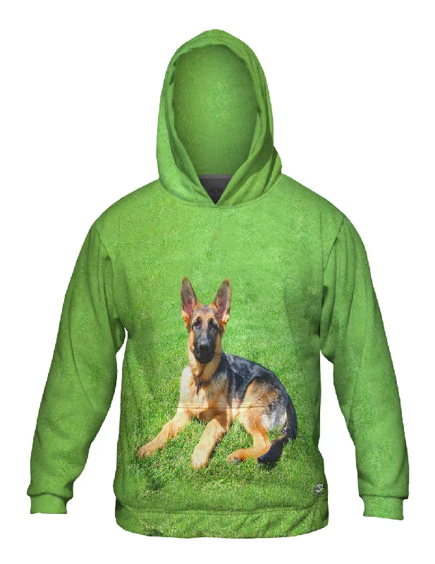 Hoodie-Athletic-German Shepherd On Grass