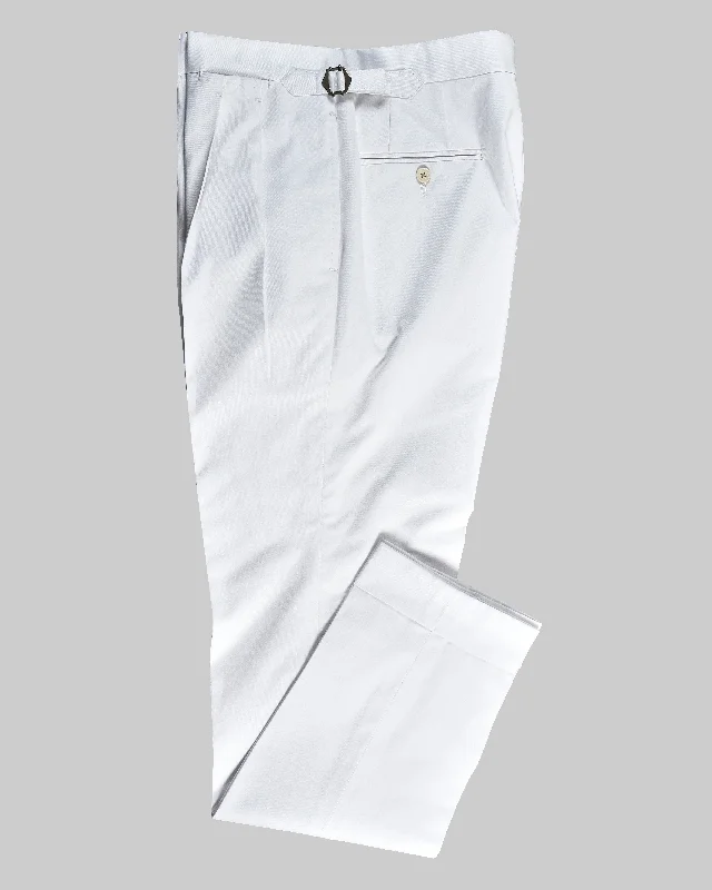 Pants-Workwear-Cotton: White Summer Twill Dress Pant