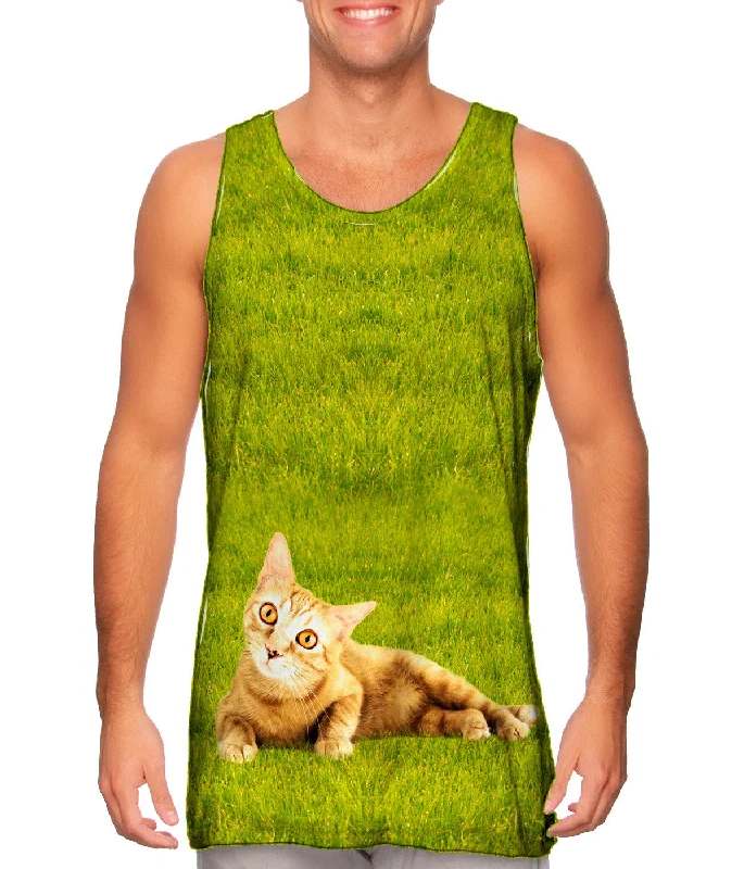 Tank-Top-Solid-Color-Amber Eyes Kitty Cat