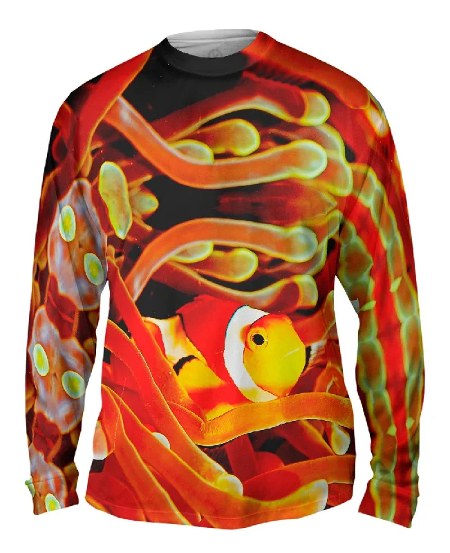 Long-Sleeve-Stretch-Clown Fish Anemone Underwater