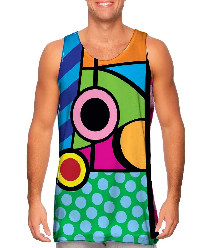 Tank-Top-Sportswear-Circles on Green and Blue