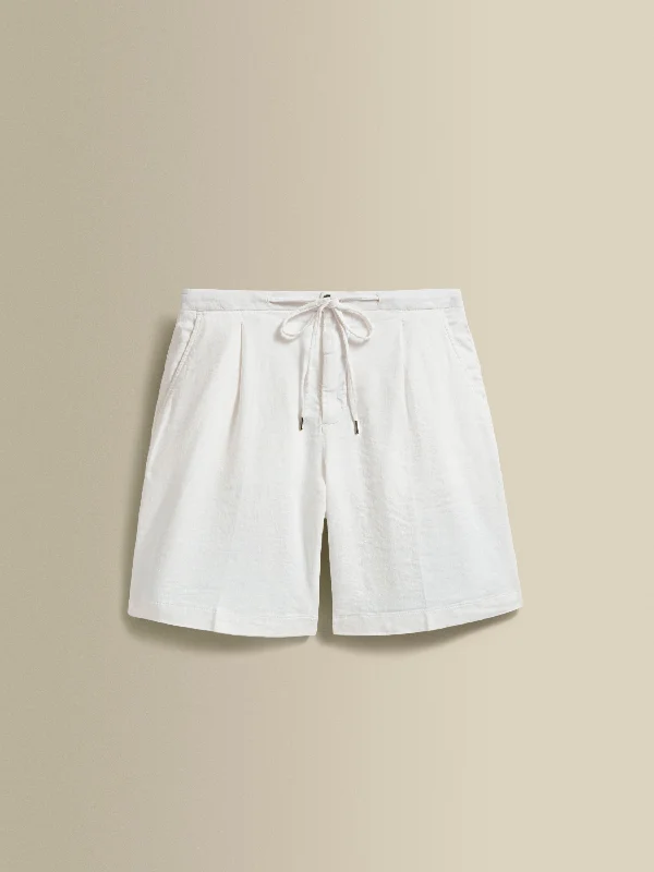 Shorts-College-Linen Jersey Pleated Shorts