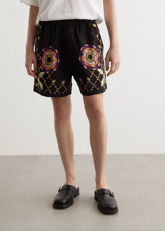 Shorts-Tactical-Floral Pinwheel Shorts