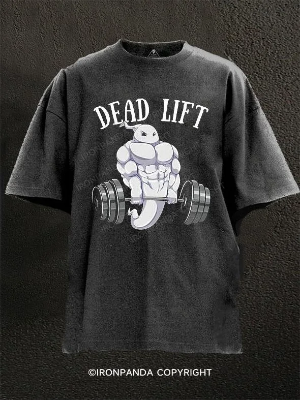 T-Shirt-Blue-DEAD LIFT Washed Gym Shirt