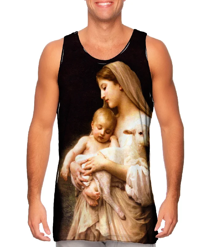 Tank-Top-Daily-Wear-"Virgin Mary Jesus and a lamb"