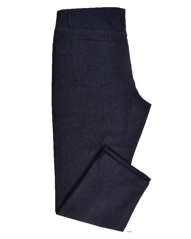 Pants-Ankle-Length-Dark Navy Stretchable Jeans