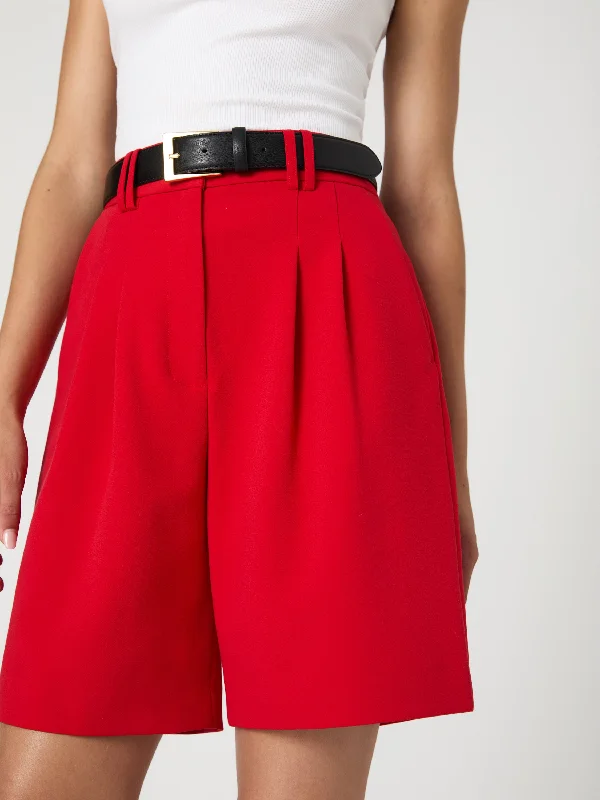 Shorts-Red-Azra Twill Bermuda Short