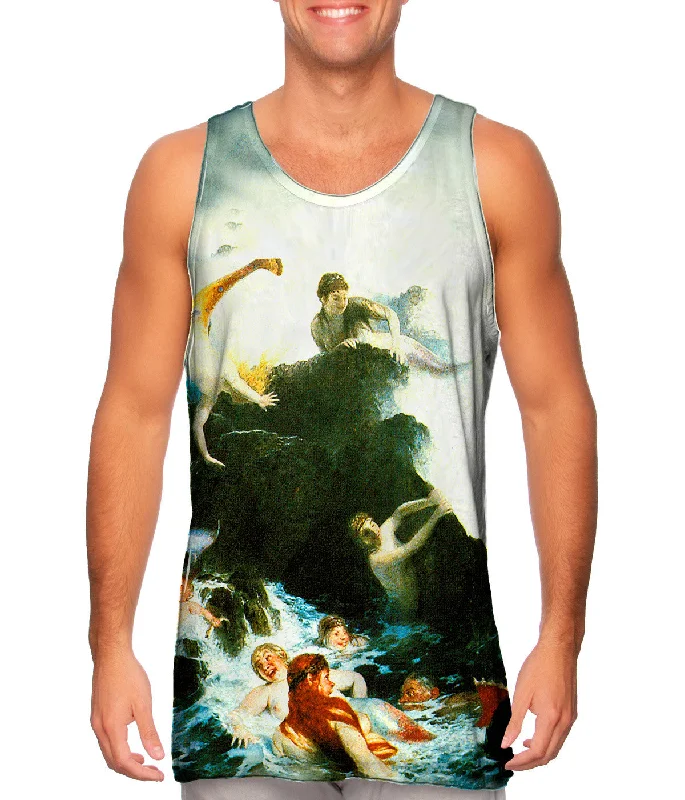 Tank-Top-Orange-Arnold Bocklin - "Mermaids On The Rocks"