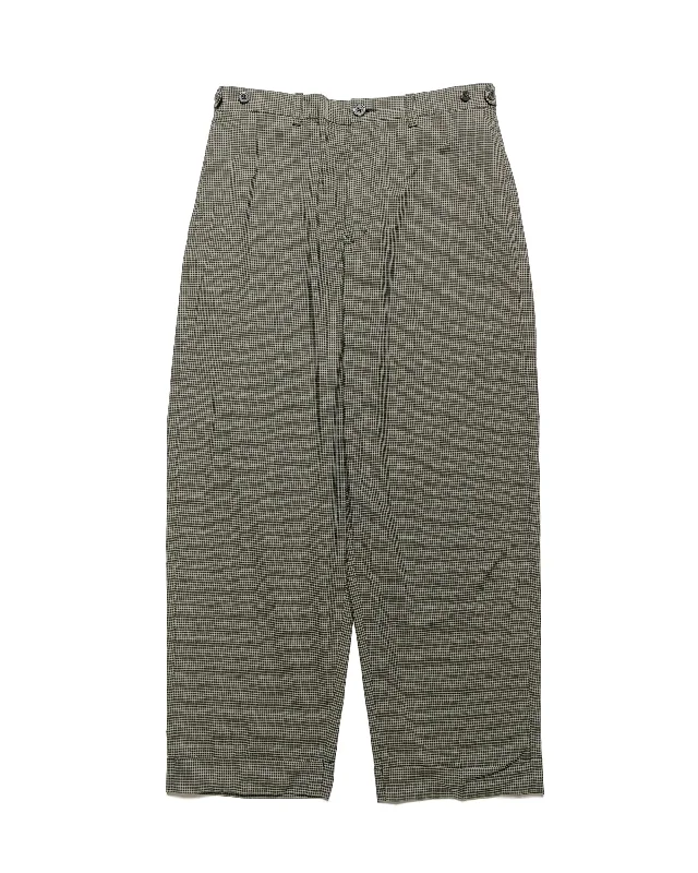 Pants-Stylish-Beams Plus IVY Trousers Wide PE Plaid Olive