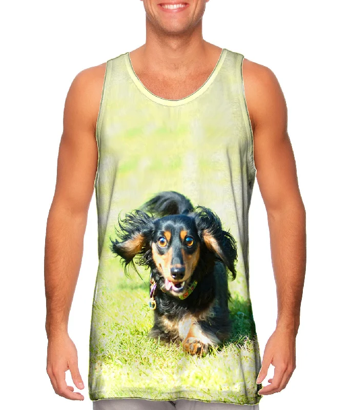 Tank-Top-Linen-Dashing Dachshund