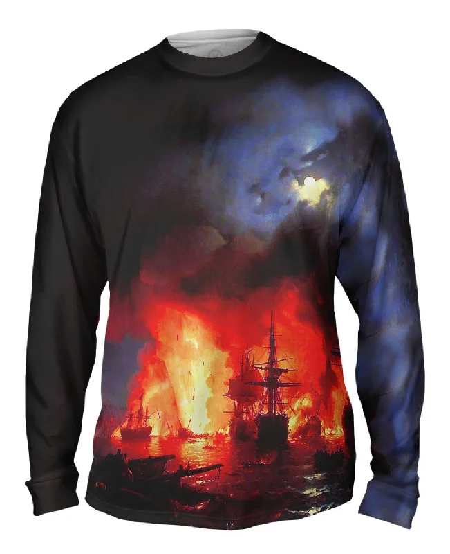 Long-Sleeve-Outdoor-Ivan Aivazovsky - "Battle Of Chesma"