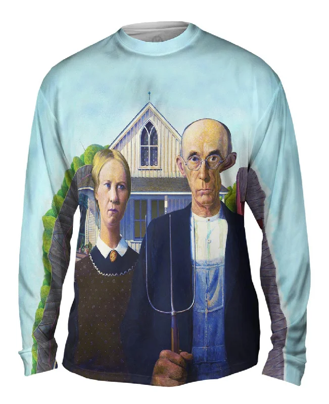 Long-Sleeve-Sportswear-Grant Wood - "American Gothic" (1930)