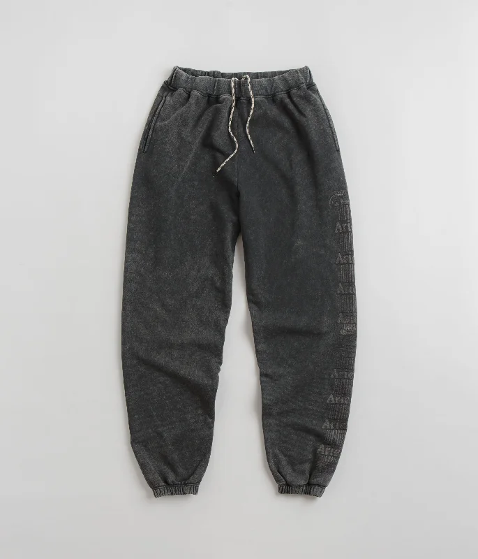 Pants-Cotton-Aries Aged Ancient Column Sweatpants - Black