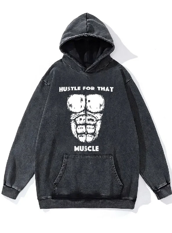 Hoodie-Windproof-Hustle for That Muscle Washed Gym Hoodie