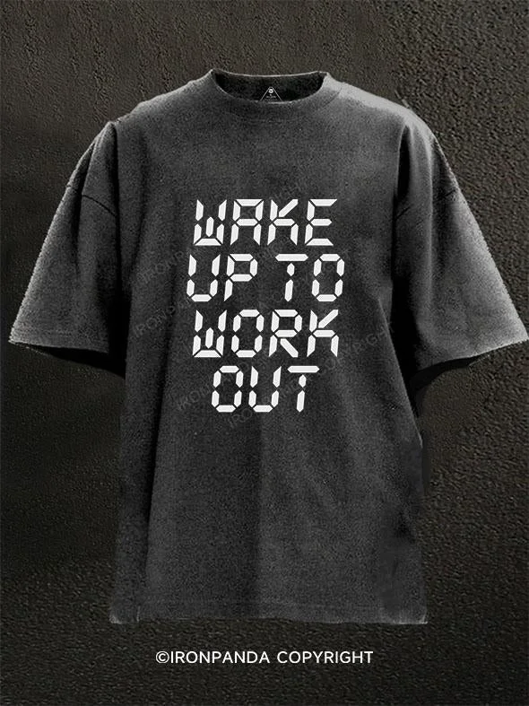 T-Shirt-Red-WAKE UP TO WORKOUT Washed Gym Shirt