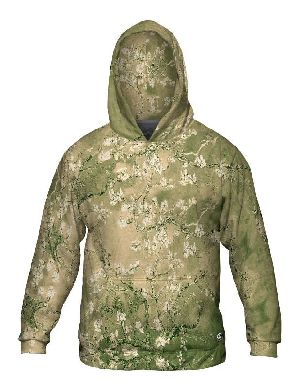 Hoodie-Kangaroo-Pocket-Pop Art - "Van Gogh Blossoming Tan" (1890)