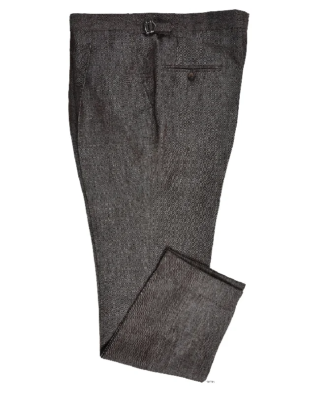 Pants-Brown-Solbiati Coffee Brown Linen Dress Pant