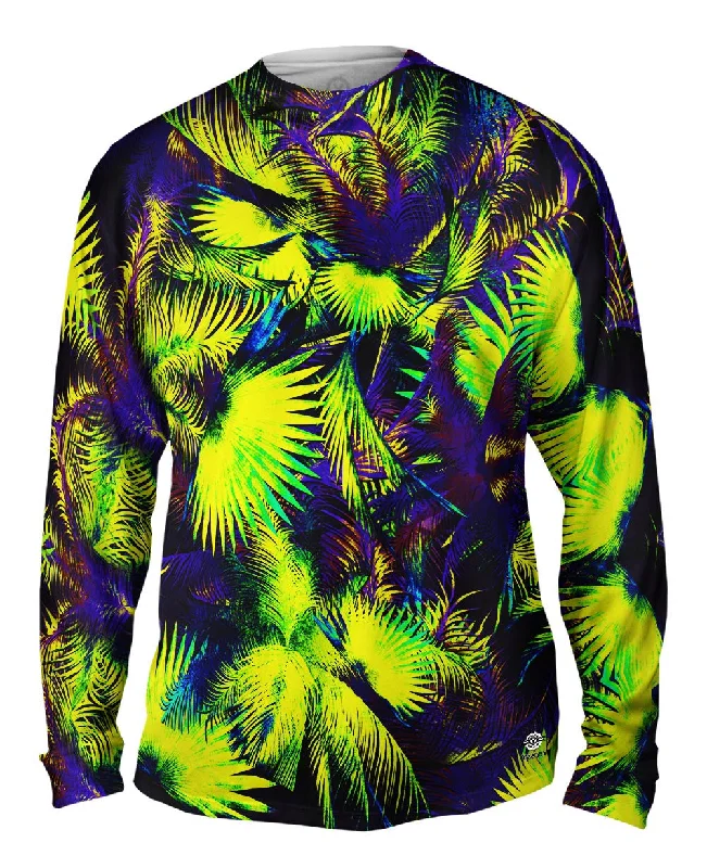 Long-Sleeve-Quick-Dry-Neon Purple Palm Jungle