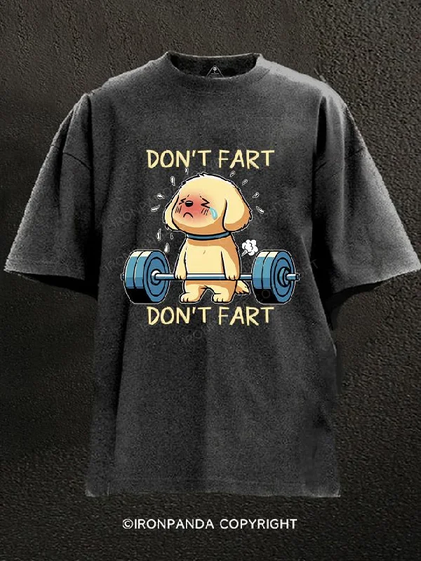 T-Shirt-Camo-DON'T FART Washed Gym Shirt