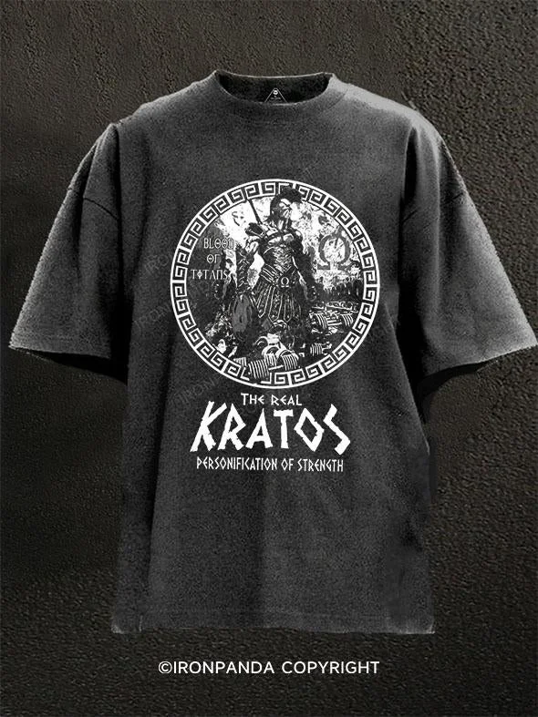 T-Shirt-Zip-Up-the real kratos Washed Gym Shirt