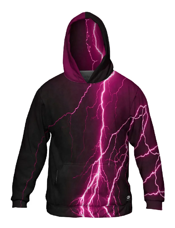 Hoodie-Half-Zip-Lightning Storm Maroon Black