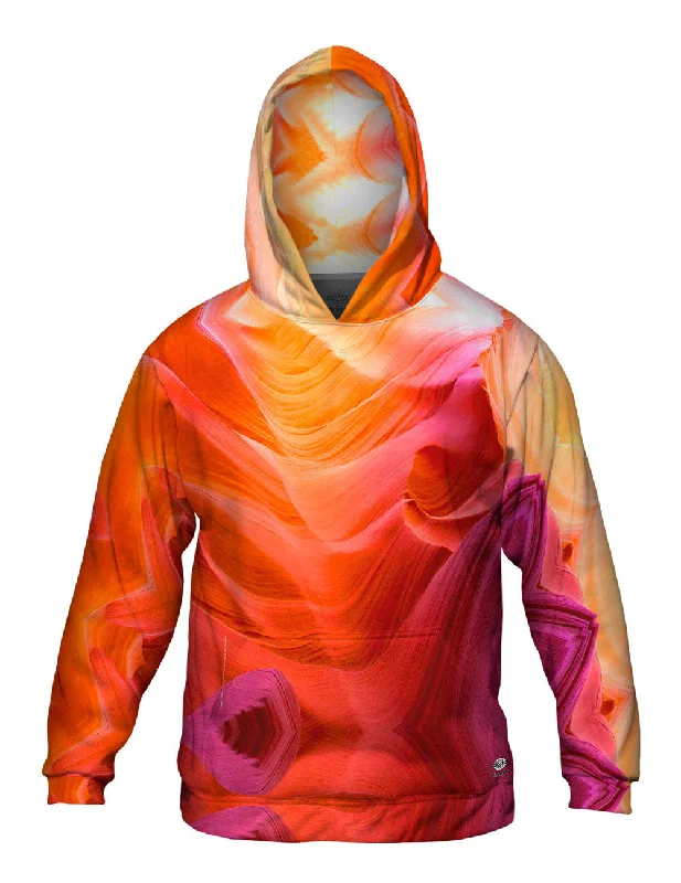 Hoodie-Recycled-Tribal Aztec Sandstone Orange