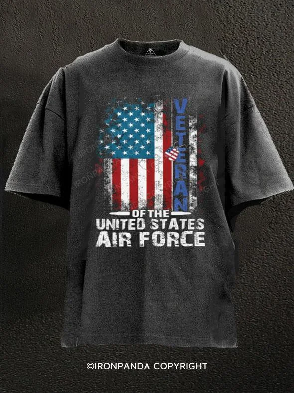 T-Shirt-Crewneck-America Veteran Washed Gym Shirt