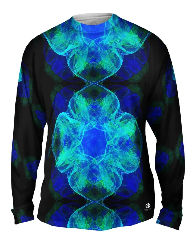 Long-Sleeve-Lightweight-Green Blue Fractal Jelly Fish