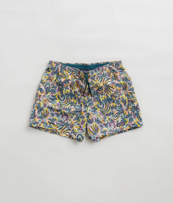 Shorts-Waterproof-Patagonia Womens Baggies 5" Shorts - Wild Botanist: Tidal Teal