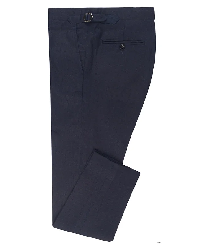 Pants-Flared-Summer Hopsack Navy Pants