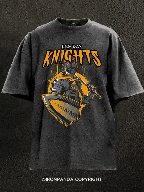 T-Shirt-Moisture-Wicking-Leg Day Knights Washed Gym Shirt