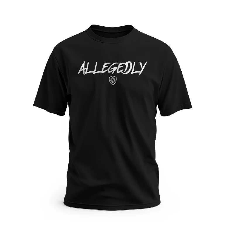 T-Shirt-Thermo-Regulated-Allegedly Black Short Sleeve T-Shirt