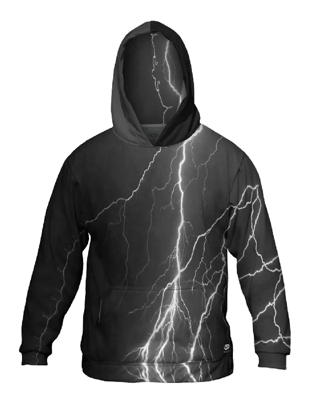 Hoodie-Retro-Lightning Storm Black White