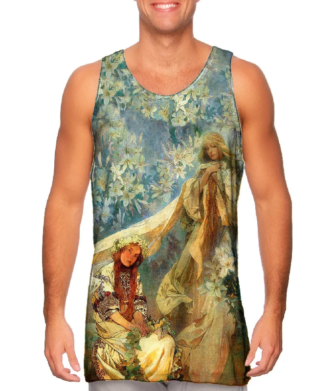 Tank-Top-Gothic-Alphonse Mucha - "Madonna of the Lilies" (1905)