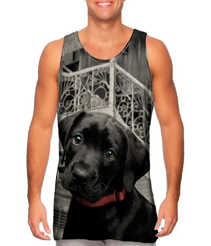 Tank-Top-Zip-Up-Black Lab Puppy