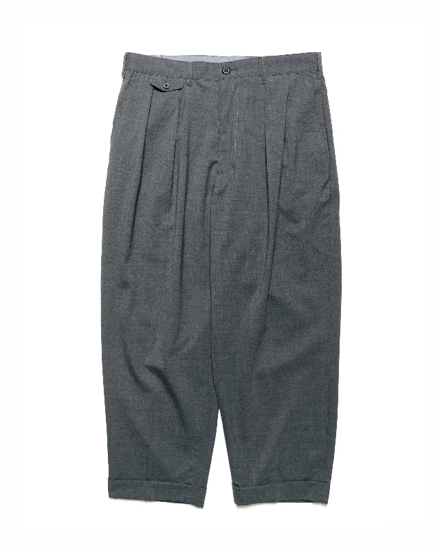 Pants-Cotton-Beams Plus 2Pleats Wool Tropical Grey