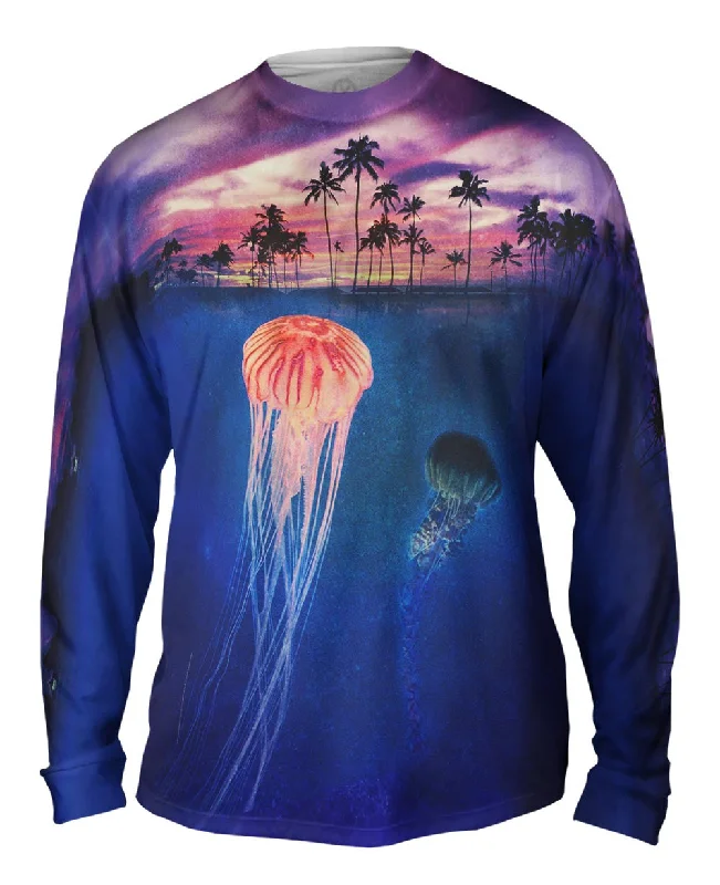 Long-Sleeve-Drawstring-Jellyfish Sky Palm Tree