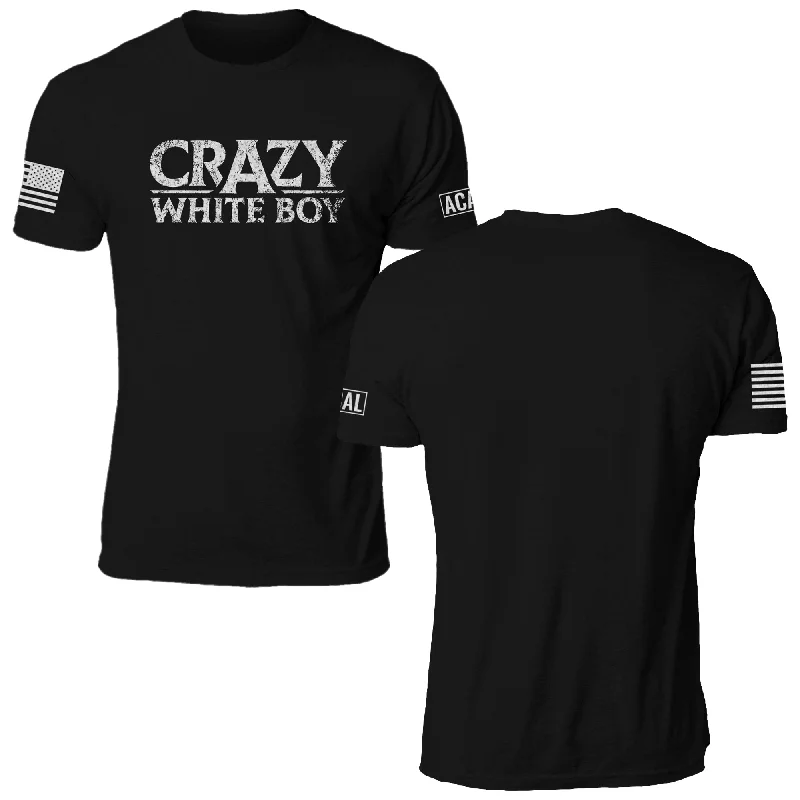 T-Shirt-V-Neck-Crazy White Boy T-Shirt