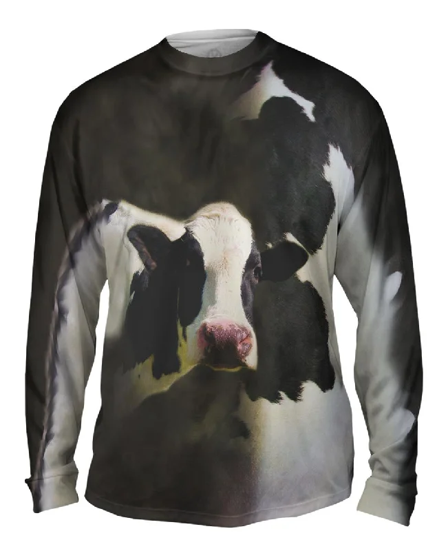 Long-Sleeve-V-Neck-Cow Half Skin