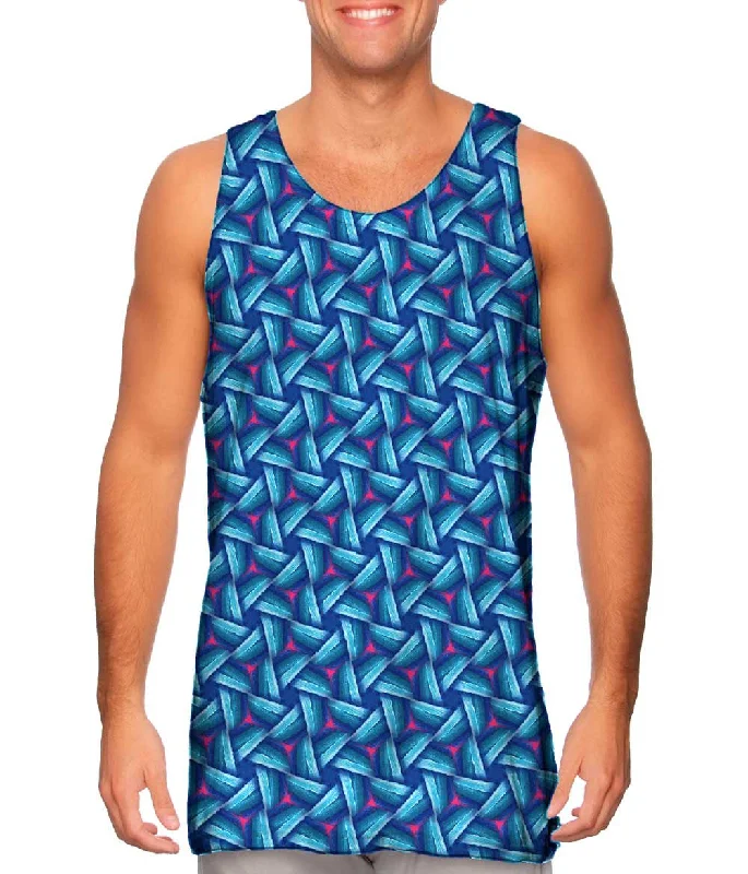 Tank-Top-Camping-Blue Sky Red Waves Murano Pattern