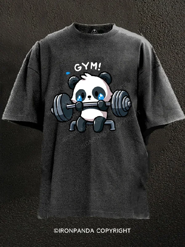 T-Shirt-School-Panda and gym Washed Gym Shirt