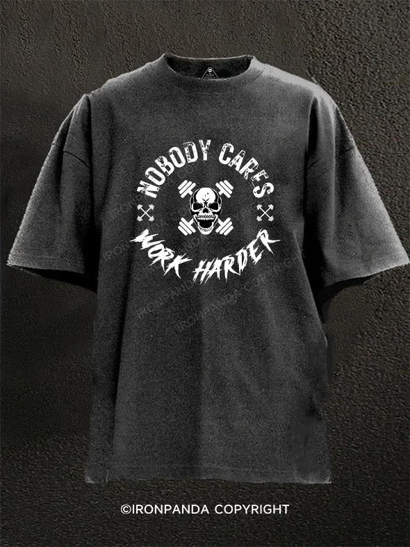 T-Shirt-Relaxed-Fit-Nobody Cares Work Harder Washed Gym Shirt