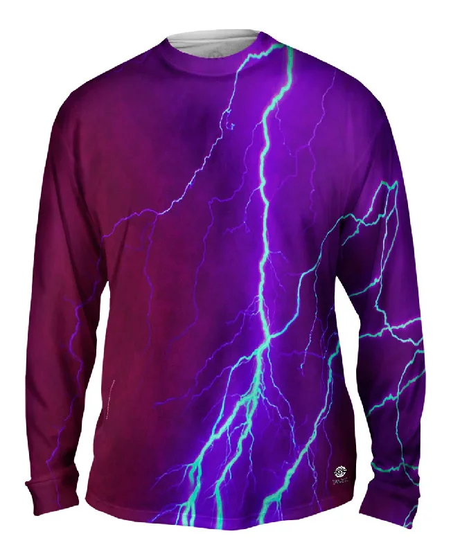 Long-Sleeve-Retro-Lightning Storm Maroon