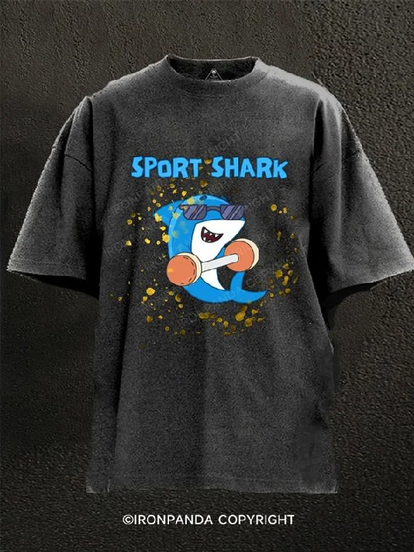 T-Shirt-Workwear-Sport Shark Washed Gym Shirt