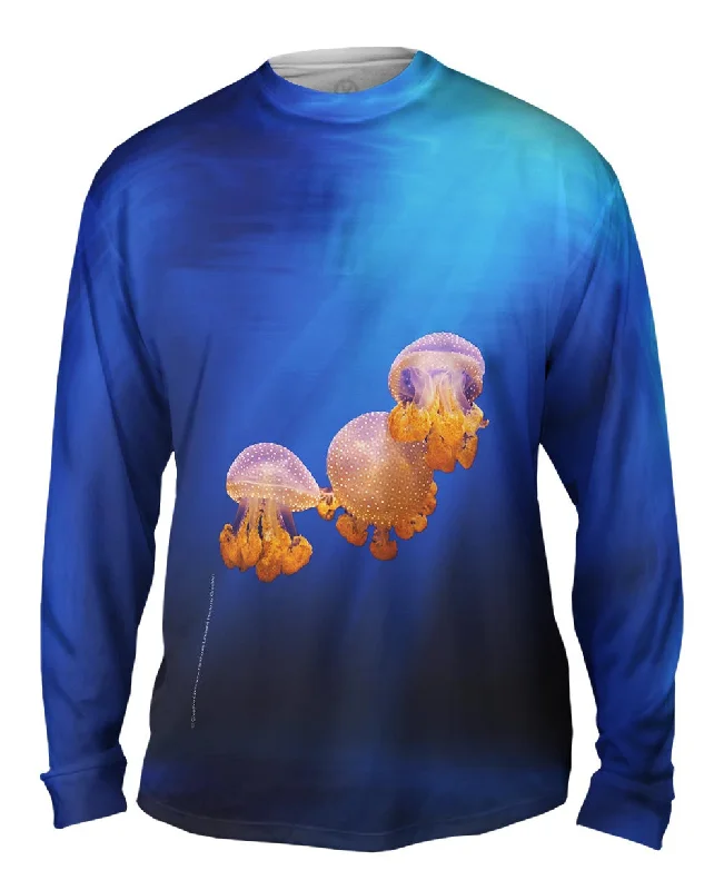 Long-Sleeve-Slim-Fit-Purple Jellyfish Underwater