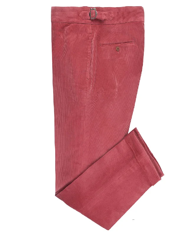 Pants-Cotton-Brisbane Moss Soft Red Corduroy