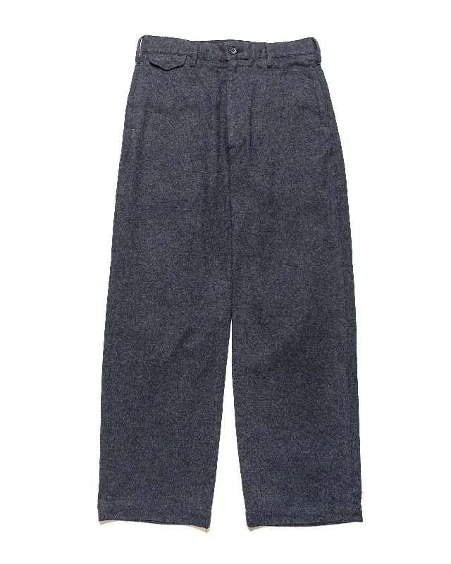 Pants-Streetwear-Engineered Garments Officer Pant Charcoal CP Brushed Cloth